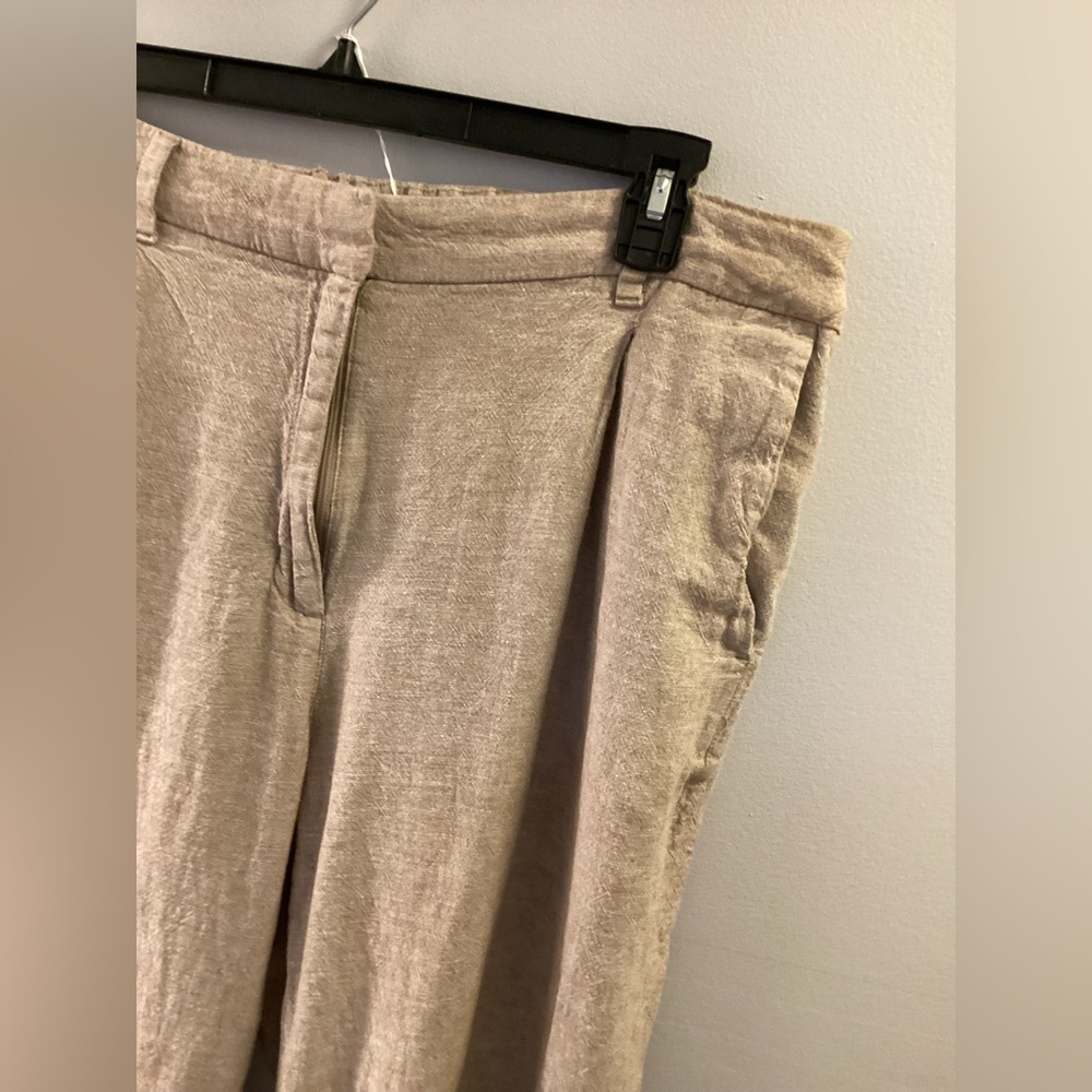 Old Navy linen blend Taylor wide leg trouser light tan Woman’s size XL - Picture 11 of 15